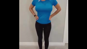 Black Yoga Pants & Blue Compression Shirt Try On