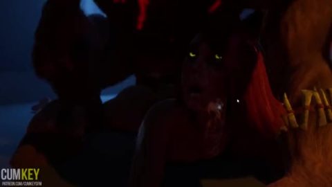 Perfect Big BOOBS Bitch Fucking with Big Cock Monster | 3D Porn Wild Life