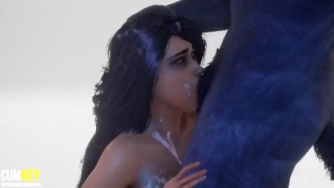Werewolf Breeds a busty Girl | Big Cock Monster | 3D Porn Wild Life
